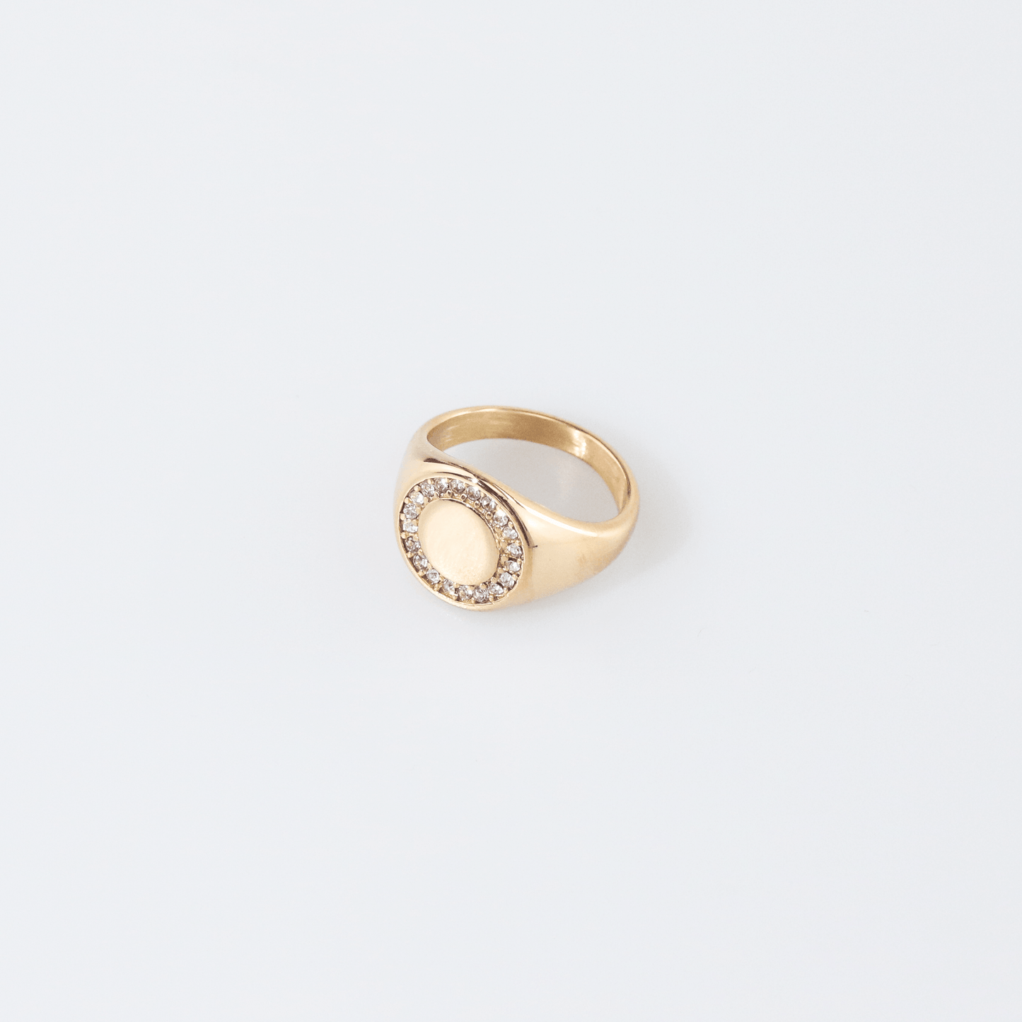 Circle Pave Signet-Ring