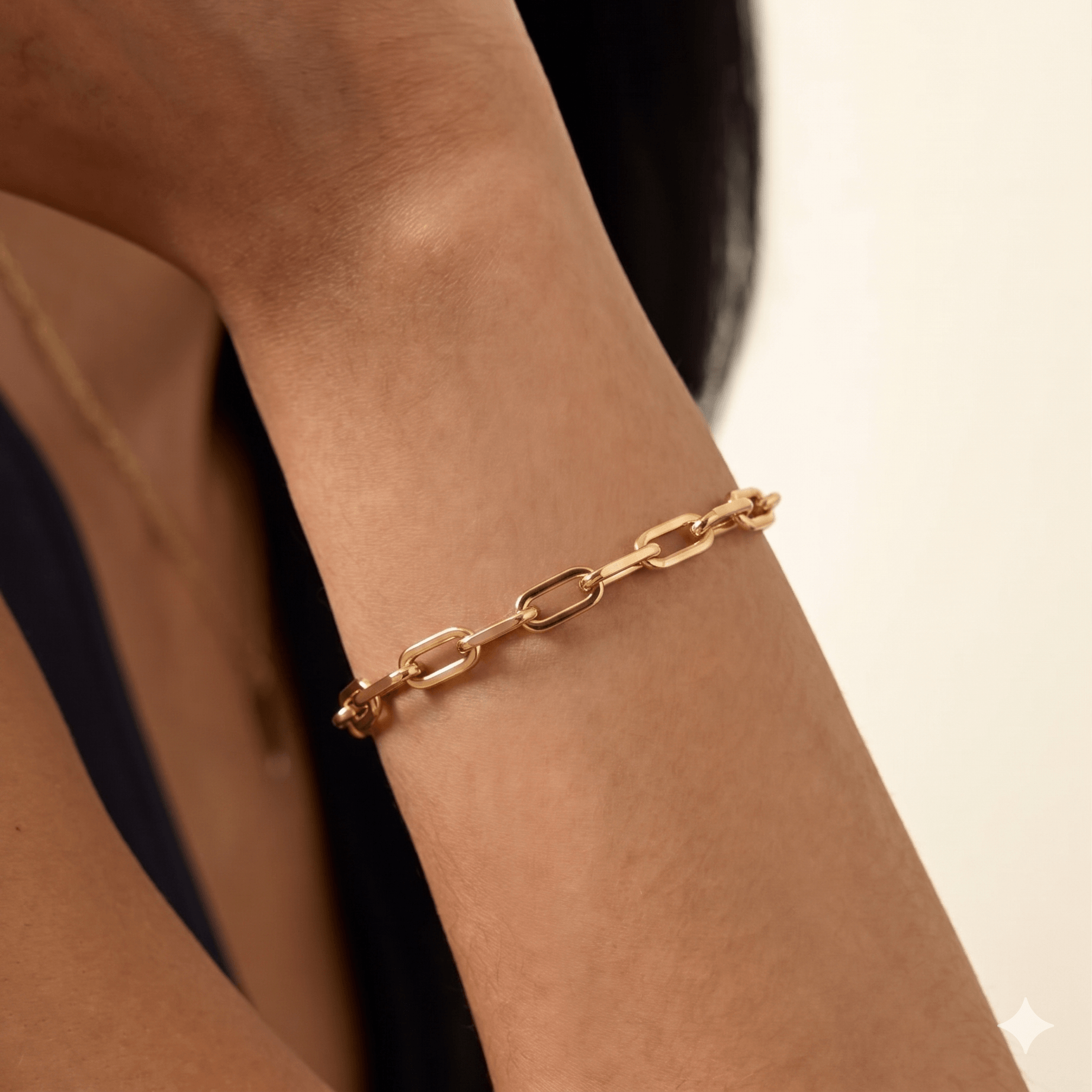Meideya Waterproof Gold Chain Bracelet, 18k gold-plated stainless steel