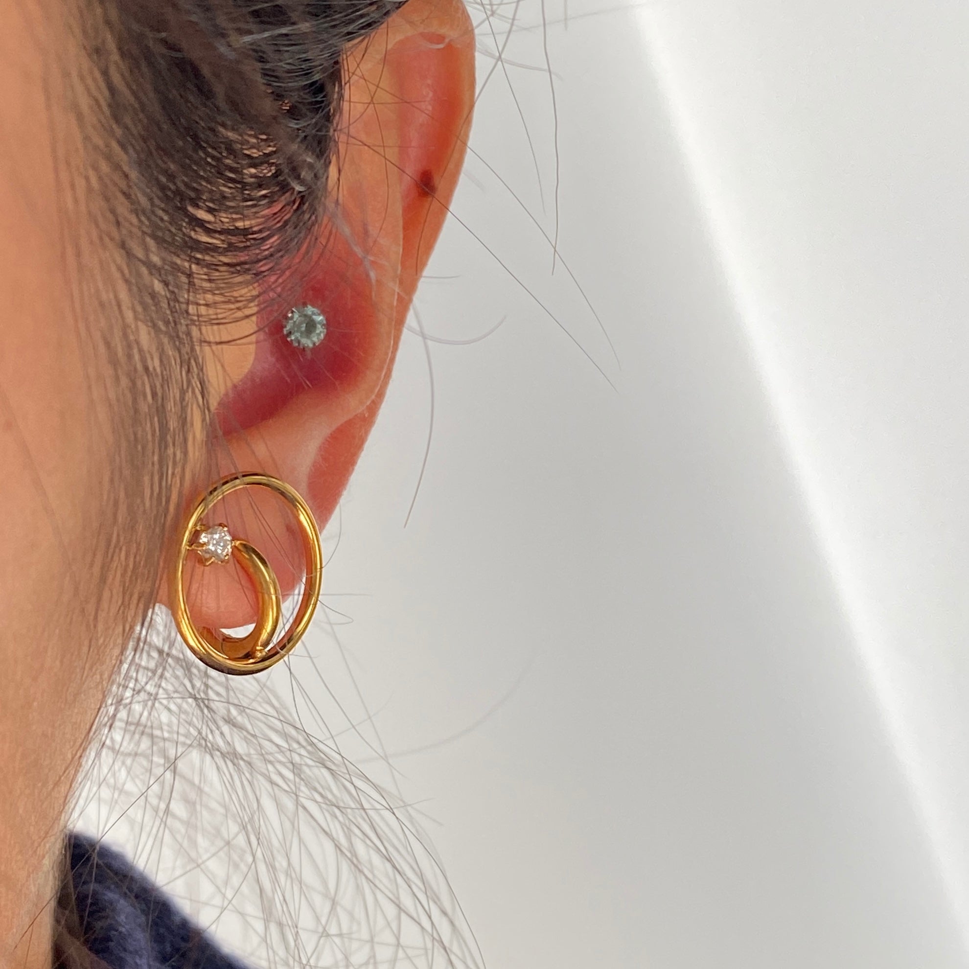 Meideya Starlit Whisper Huggie Earrings, waterproof 18k gold-plated stainless steel
