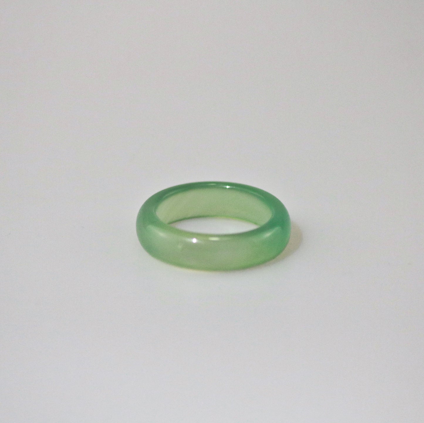 Light Green Jade Gemstone Band Ring