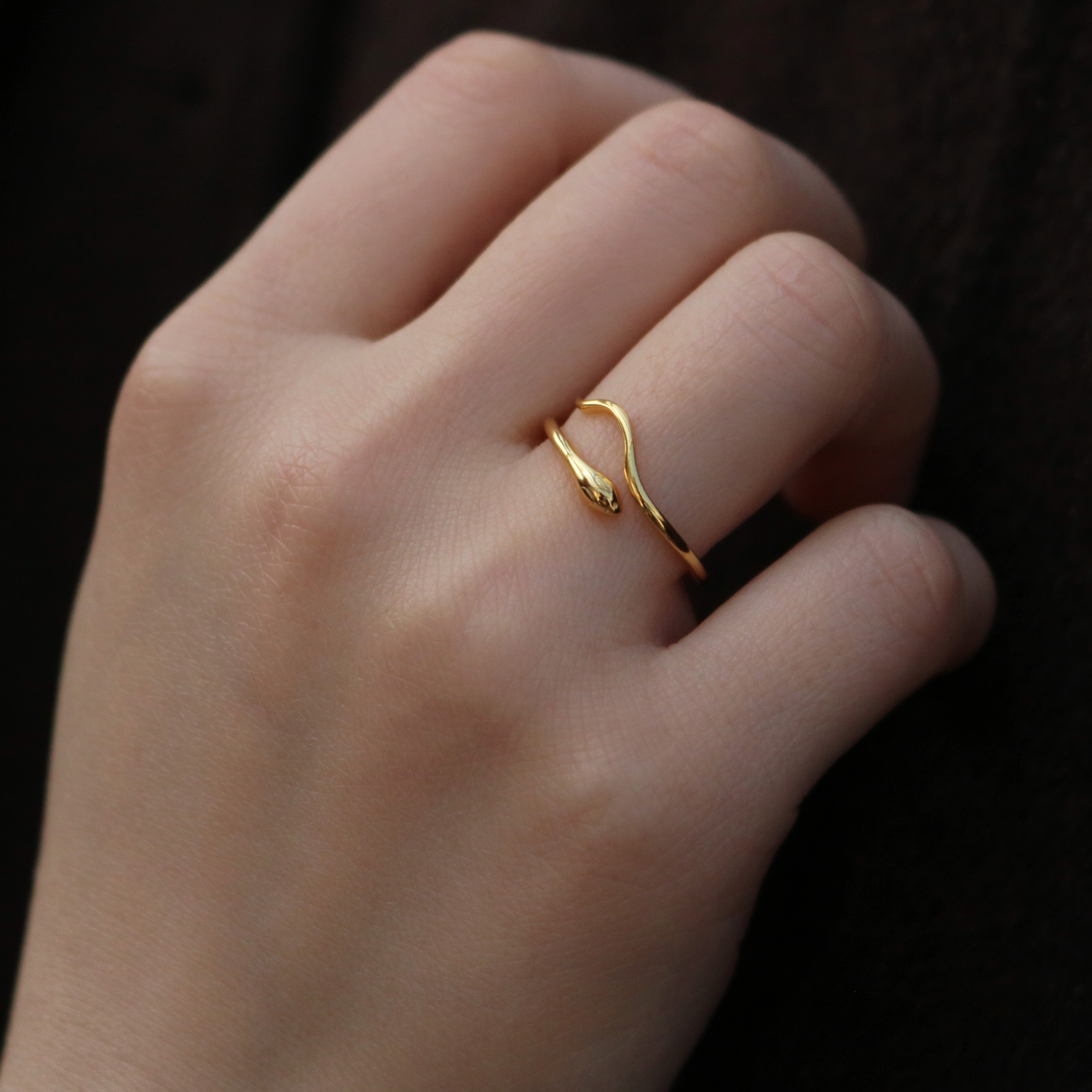 Meideya Dainty Gold Plated Adjustable Snake Ring