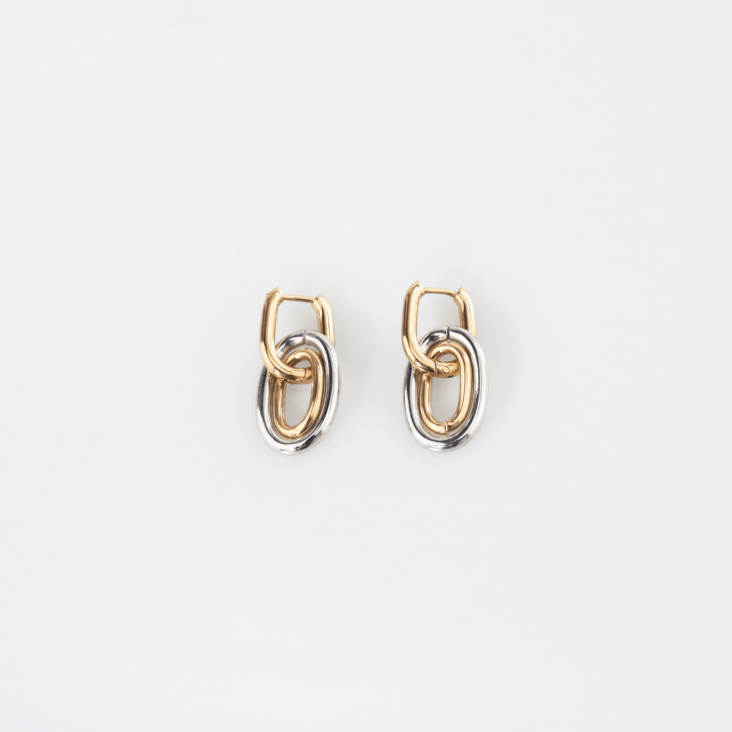 Mixed Metal Double Hoop-Earrings