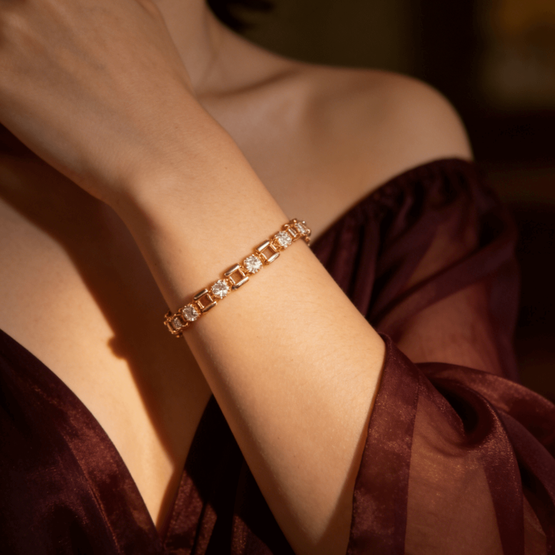 Meideya Stella Chain Bracelet, 18k gold-plated