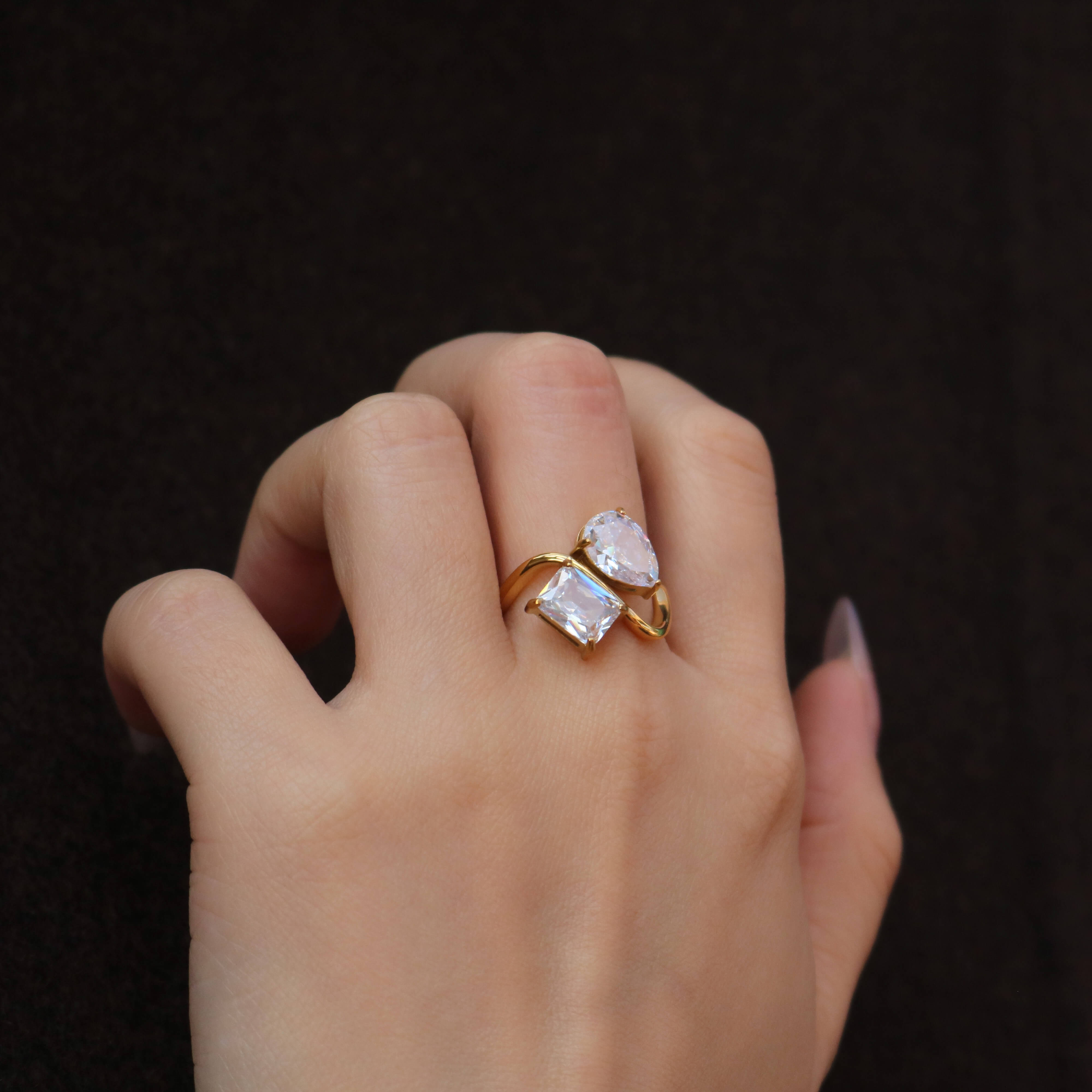 Meideya Jewelry Twins CZ Ring