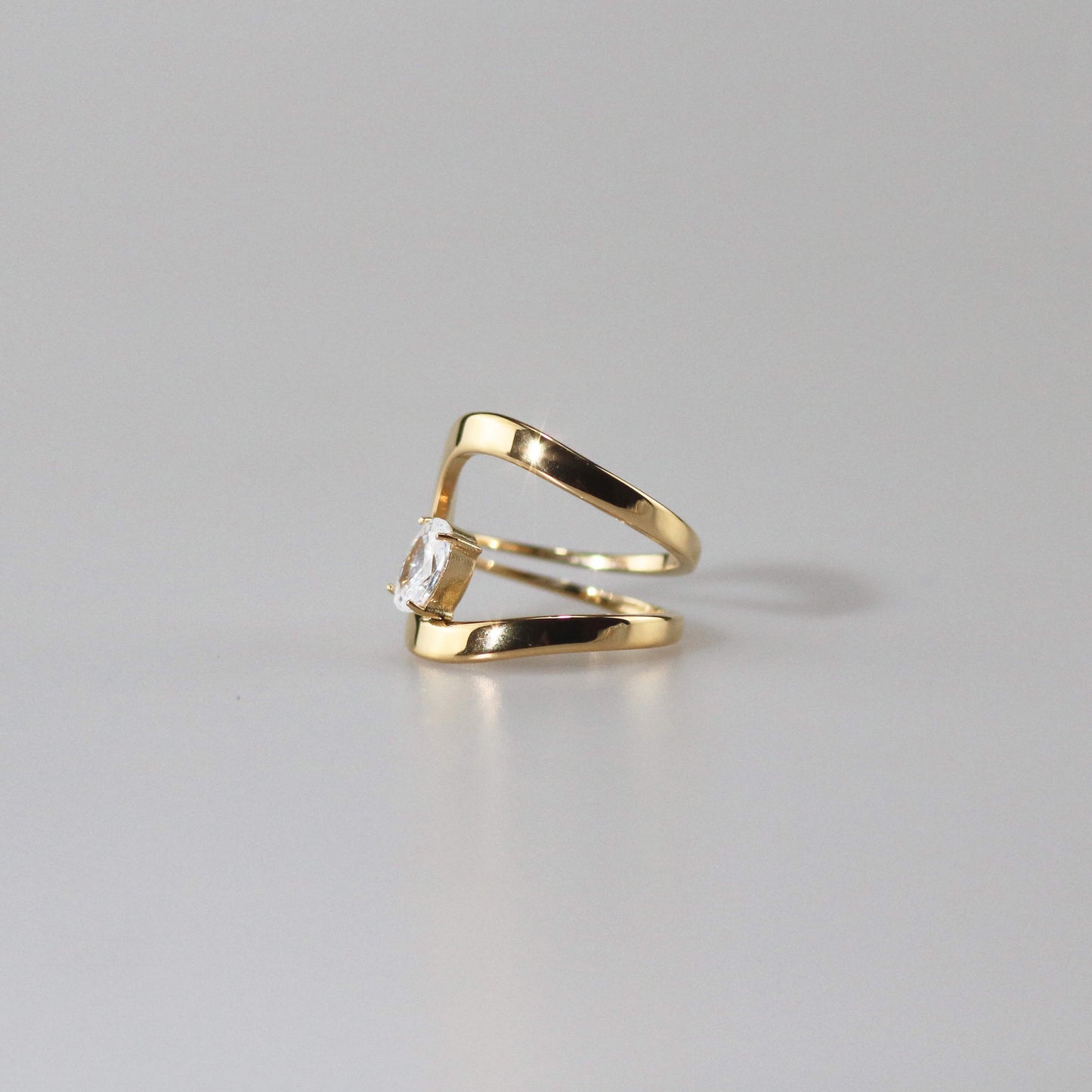 ahalya cz ring in stainless steel waterproof jewelry