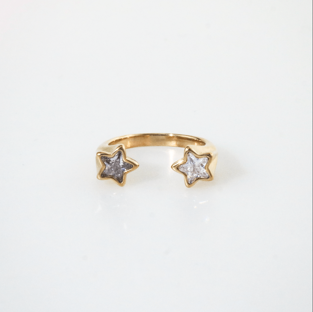 Crystal Double Star Ring
