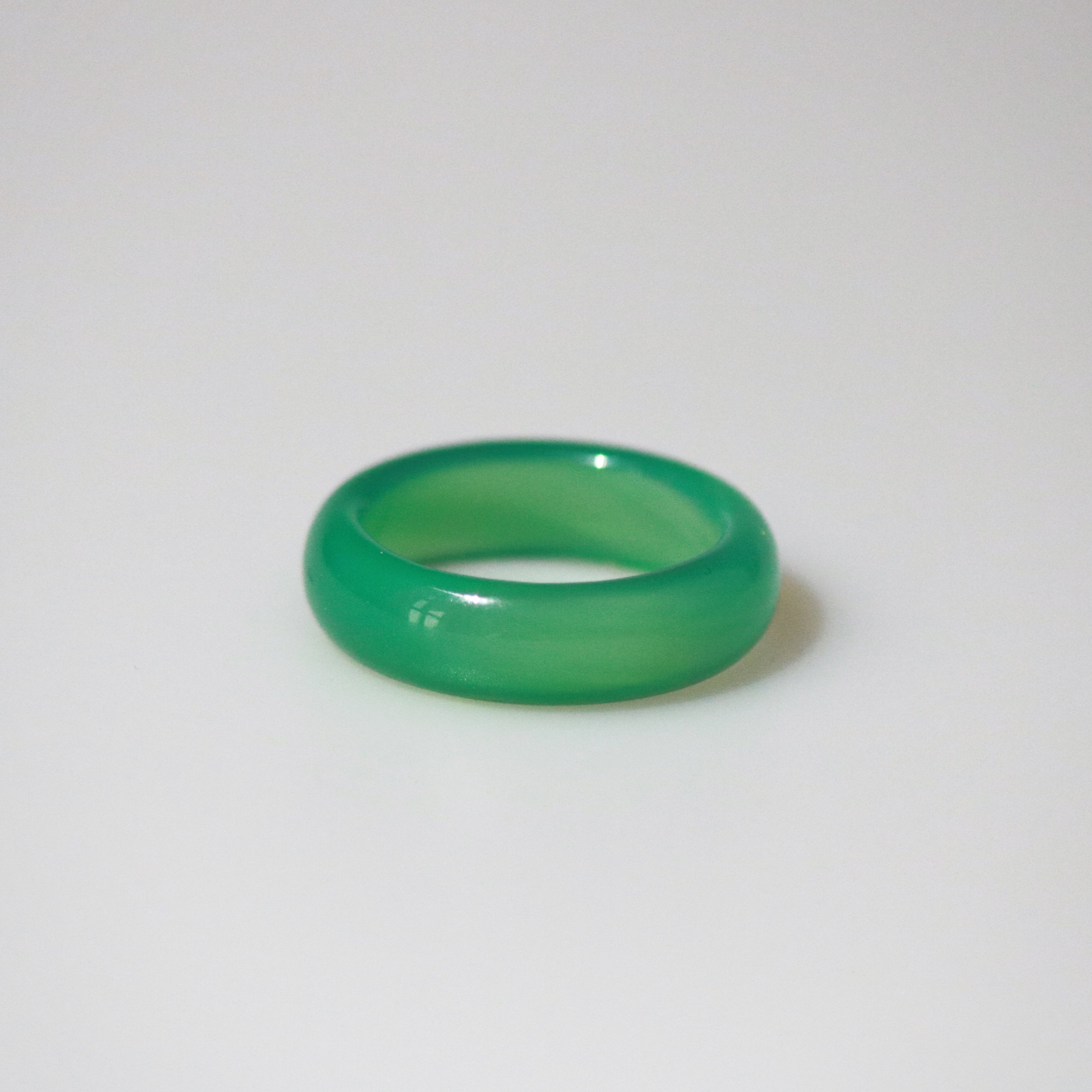 Green Jade Band Ring