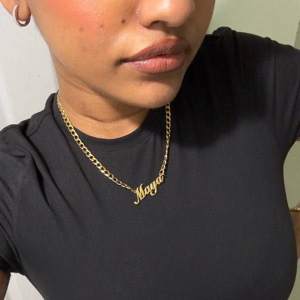 Nameplate Necklace — Custom Gold & Silver