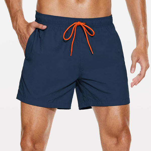 Men's Beach Shorts with Slant Pockets and Drawstring