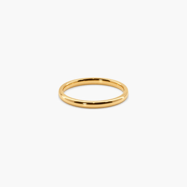 2mm Gold Stacker Band Ring - Waterproof & Tarnish Free
