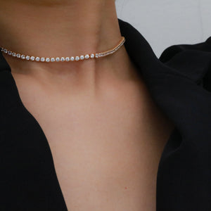 18k gold plated 2mm Tennis Necklace