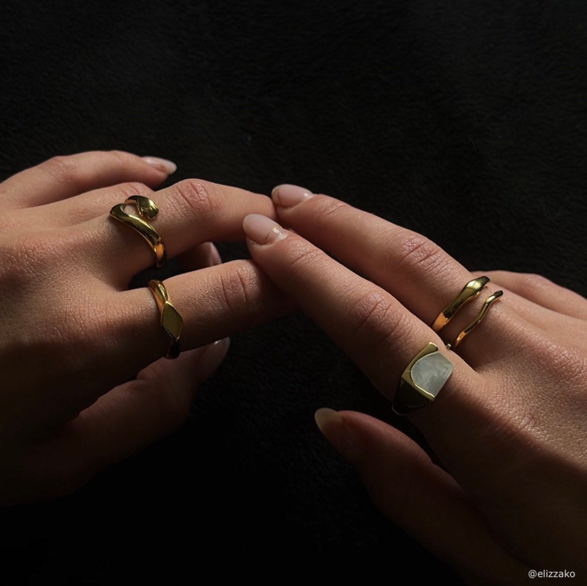 Love Hug Ring, waterproof 18k gold-plated stainless steel