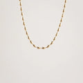 Waterproof Dainty Rice Bead Necklace - 4mm Gold