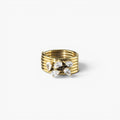 Meideya Pear Cluster Ring — 18k Gold Plated Stacked Band