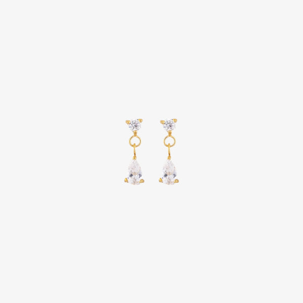Afton Teardrop CZ Earrings - Waterproof 18K Gold Plated