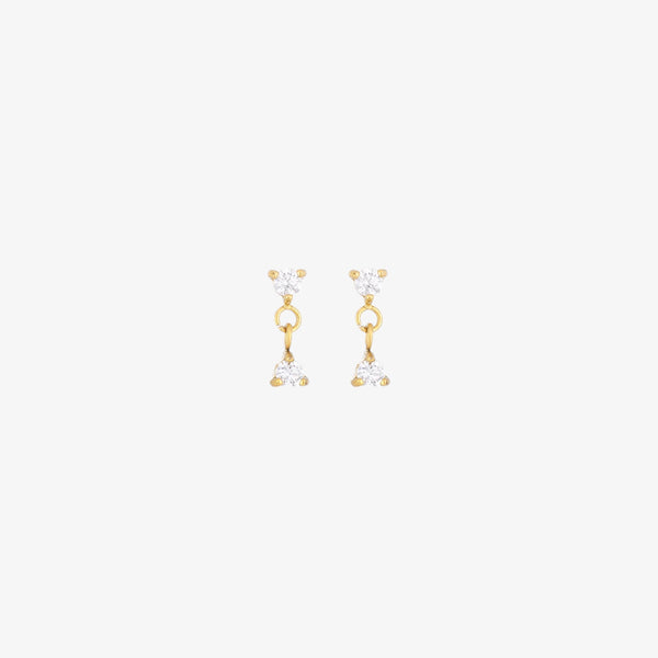 Anisa CZ Stud Earrings – Waterproof Gold Drop Earrings