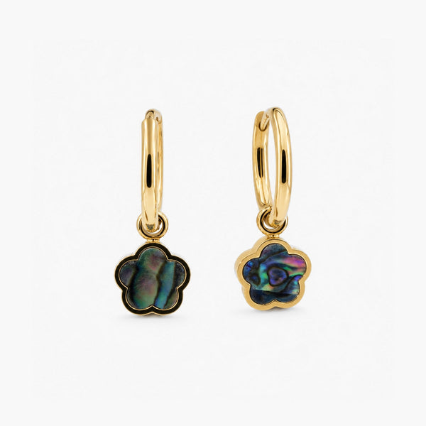 Abalone Hoop Earrings – Waterproof & Hypoallergenic