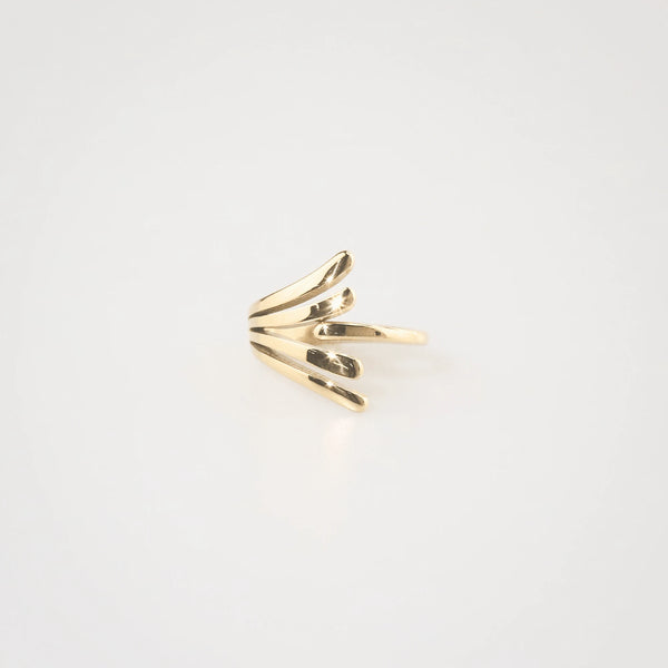 Waterproof 18k Gold Plated Angel Wing Ring