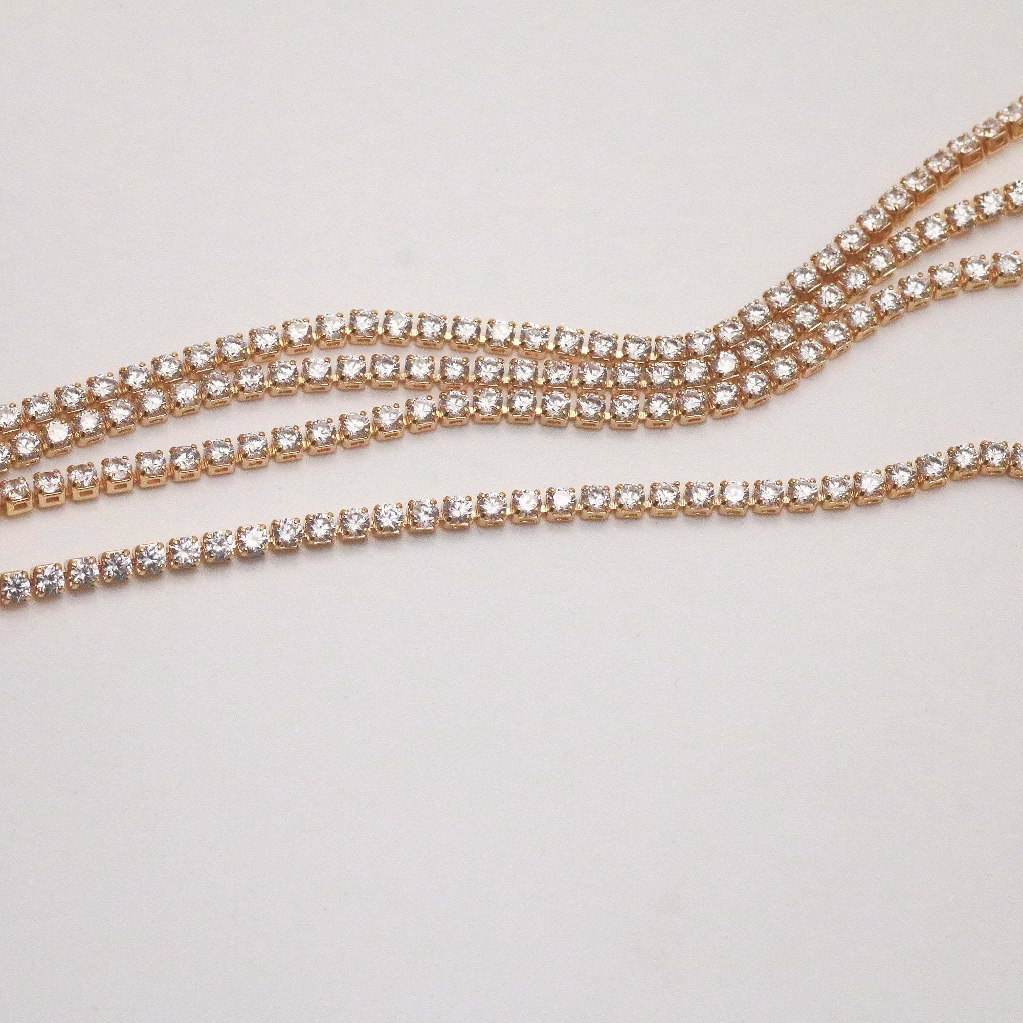 2mm gold tennis necklace