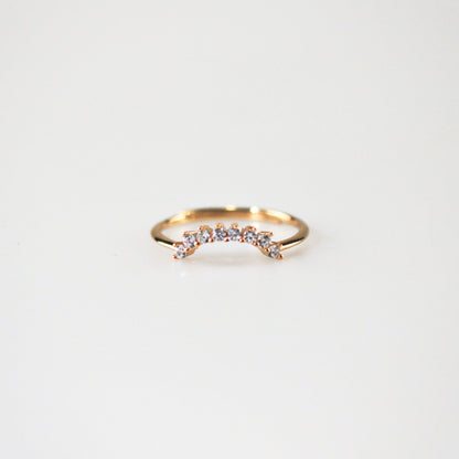 Pearl Crown Ring + Arch Band Ring Set