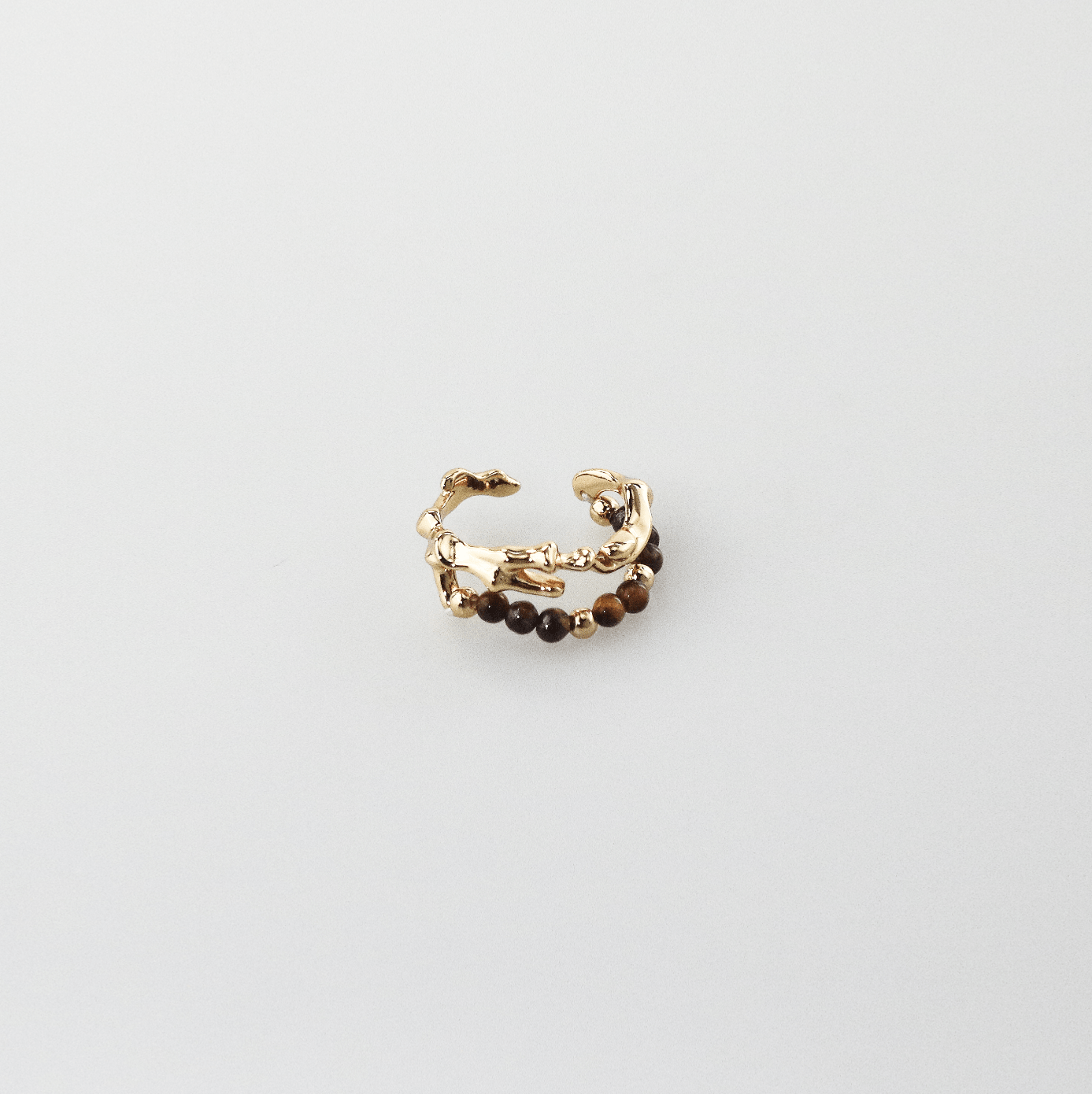 Aria-Tigers Eye Beaded Ring