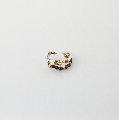 Aria-Tigers Eye Beaded Ring