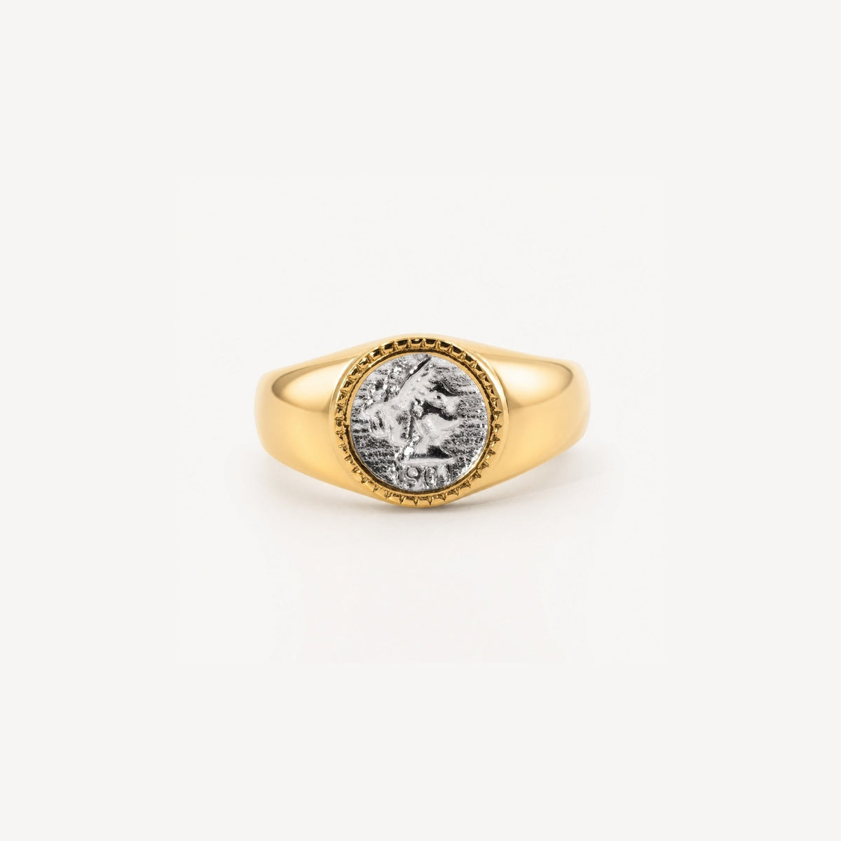 Athena Coin Signet Ring