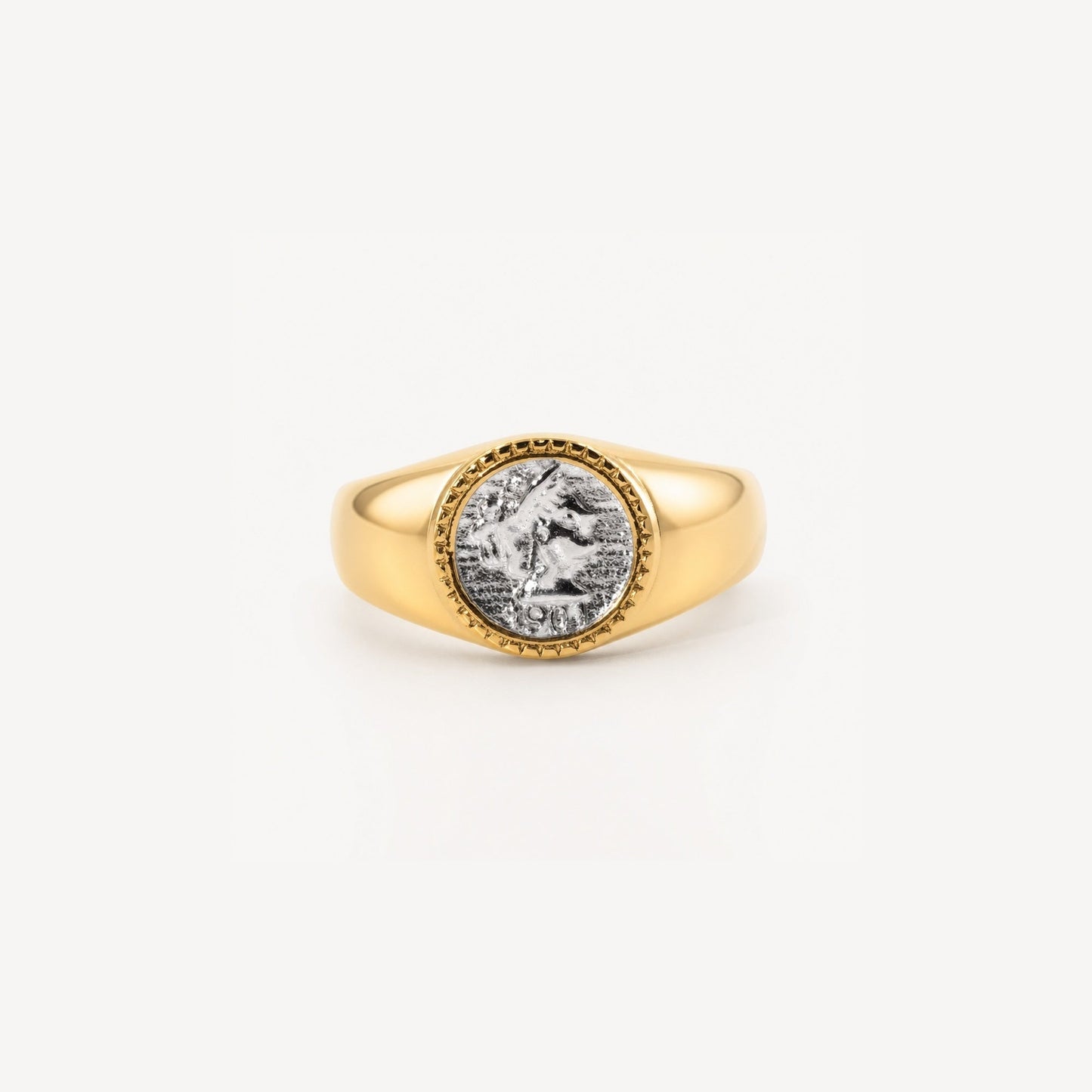Athena Coin Signet Ring