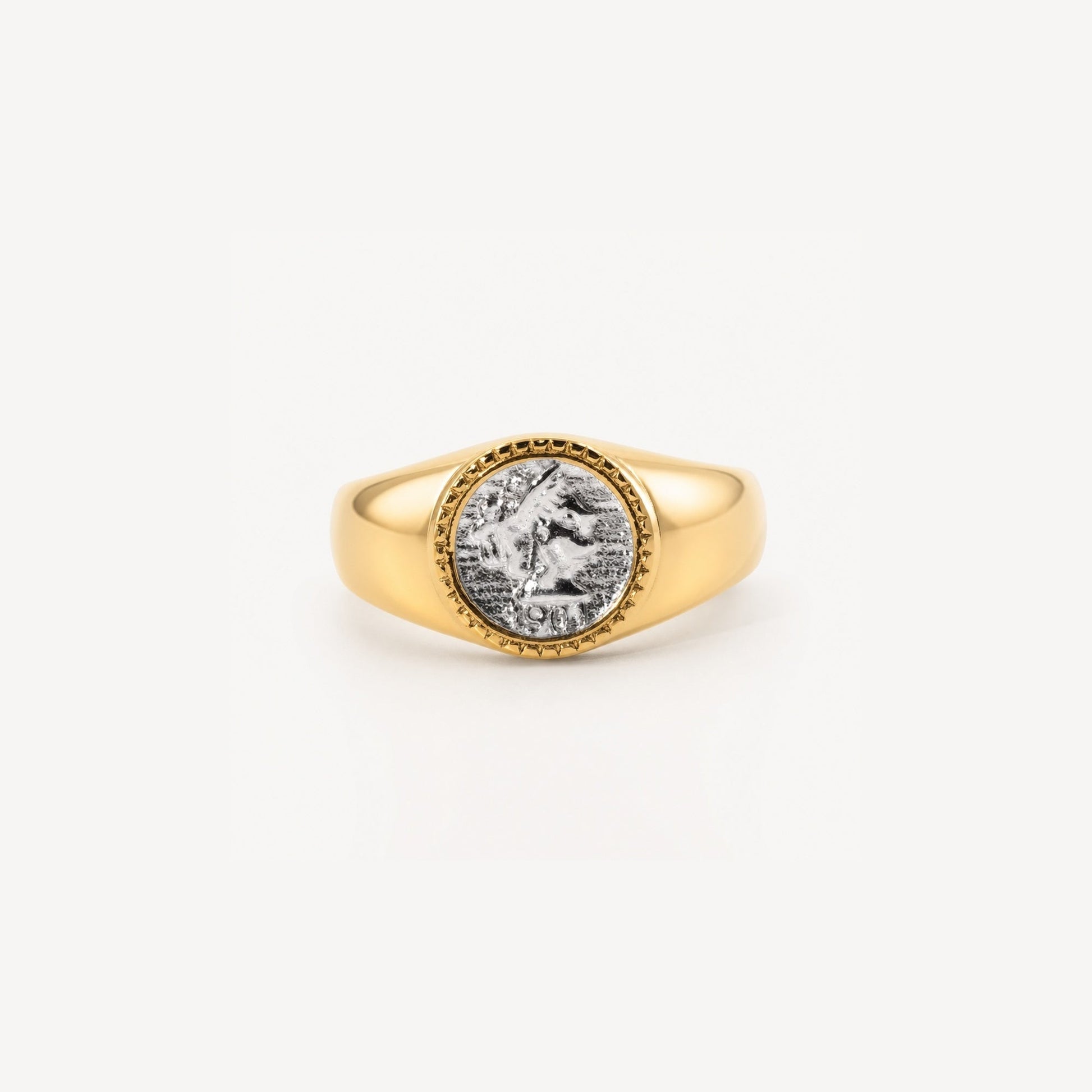 Athena Coin Signet Ring