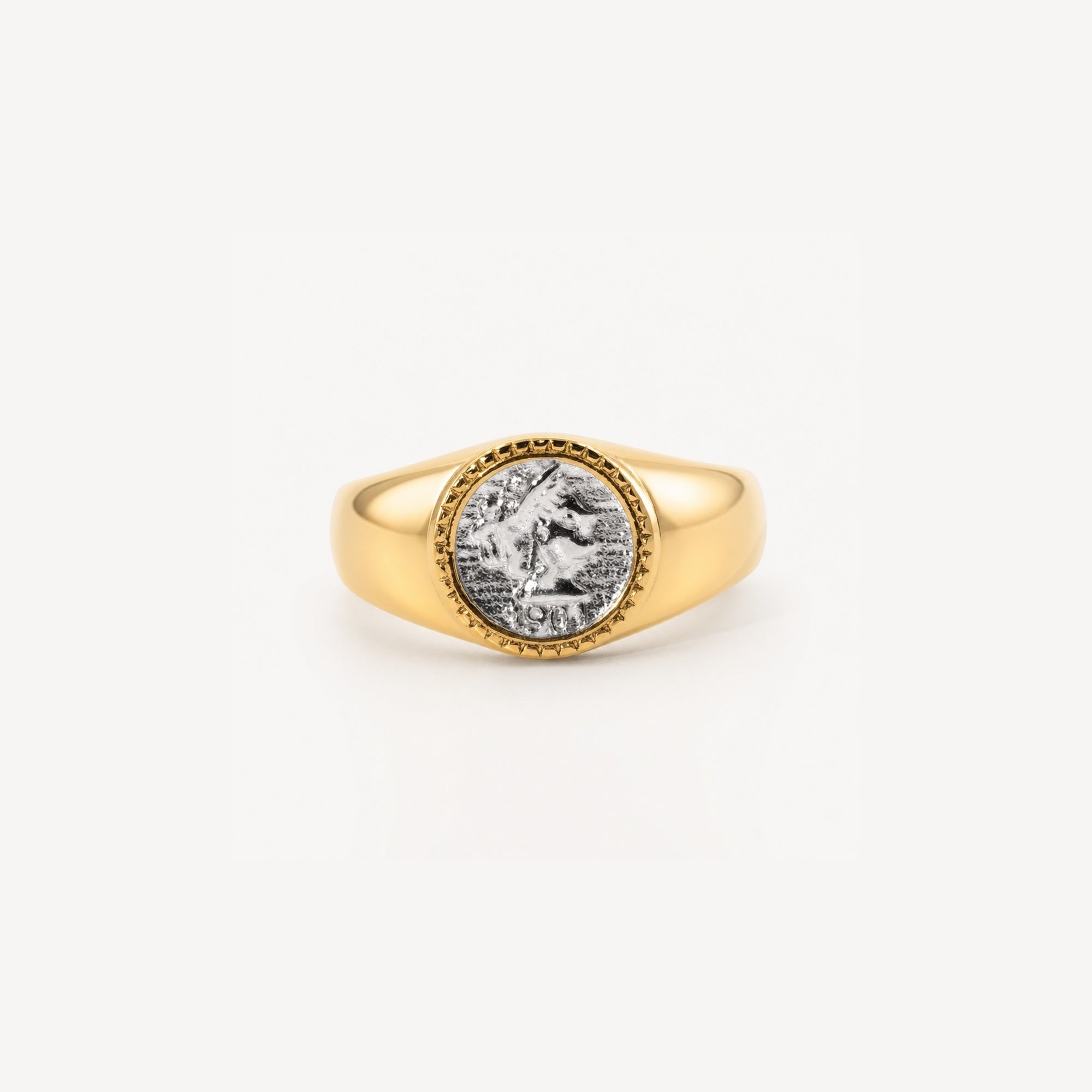 Athena Coin Signet Ring