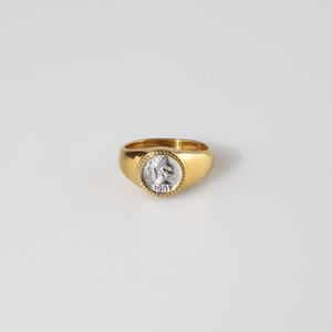 Athena Coin Signet Ring
