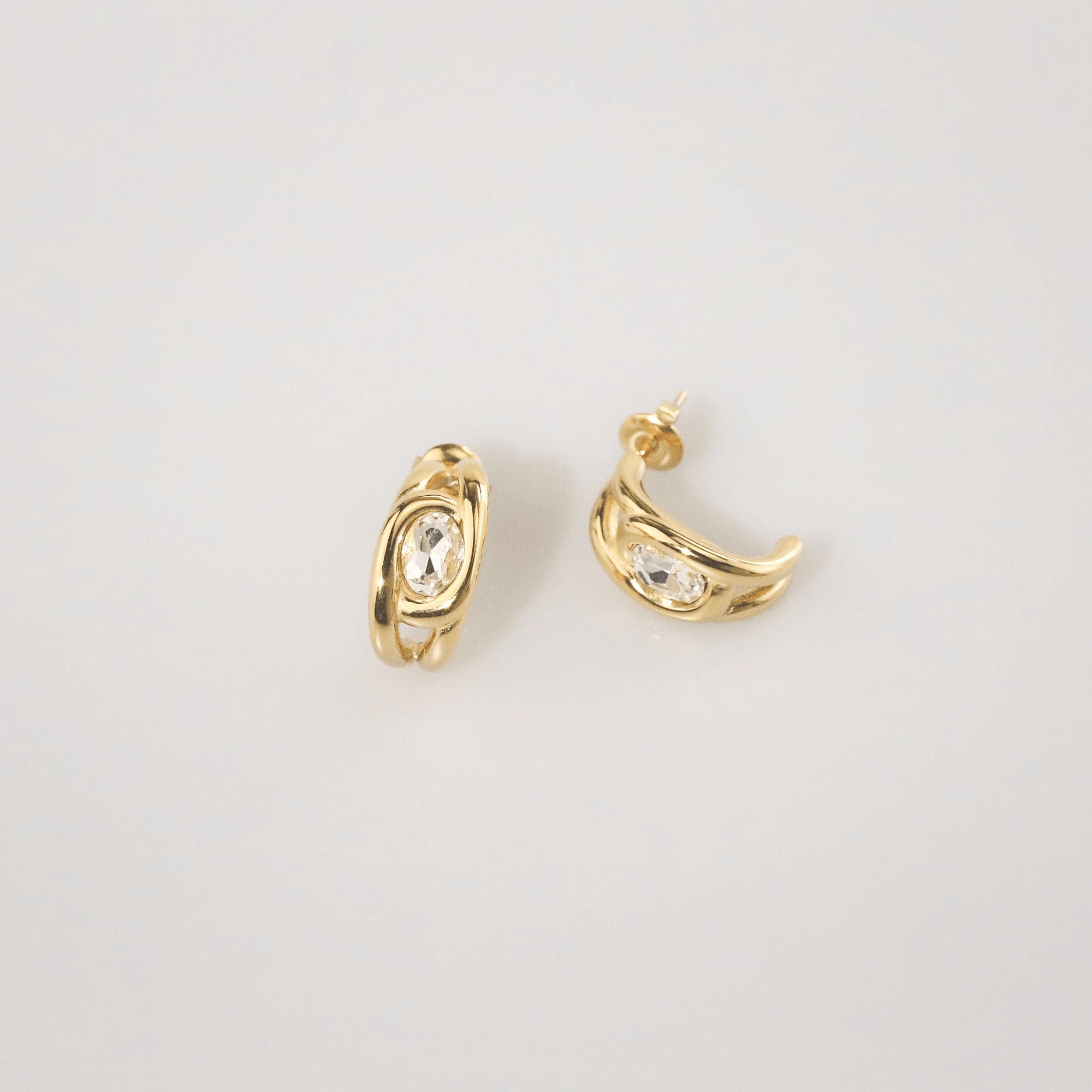 Aura CZ Huggie Earrings
