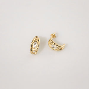 Aura CZ Huggie Earrings