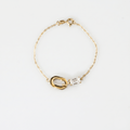 Baguette Oval Link Bracelet - White