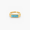 Bar Turquoise Ring - Waterproof 18k Gold Plated Stainless Steel