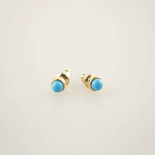 Blue Agate Stud Earrings for Women in Hypoallergenic 316L