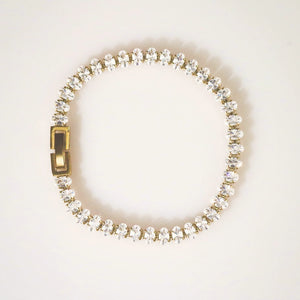 Meideya Jewelry Tennis Bracelet in gold , waterproof and tarnish free