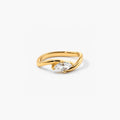 Hypoallergenic Waterproof Bypass Marquise Ring