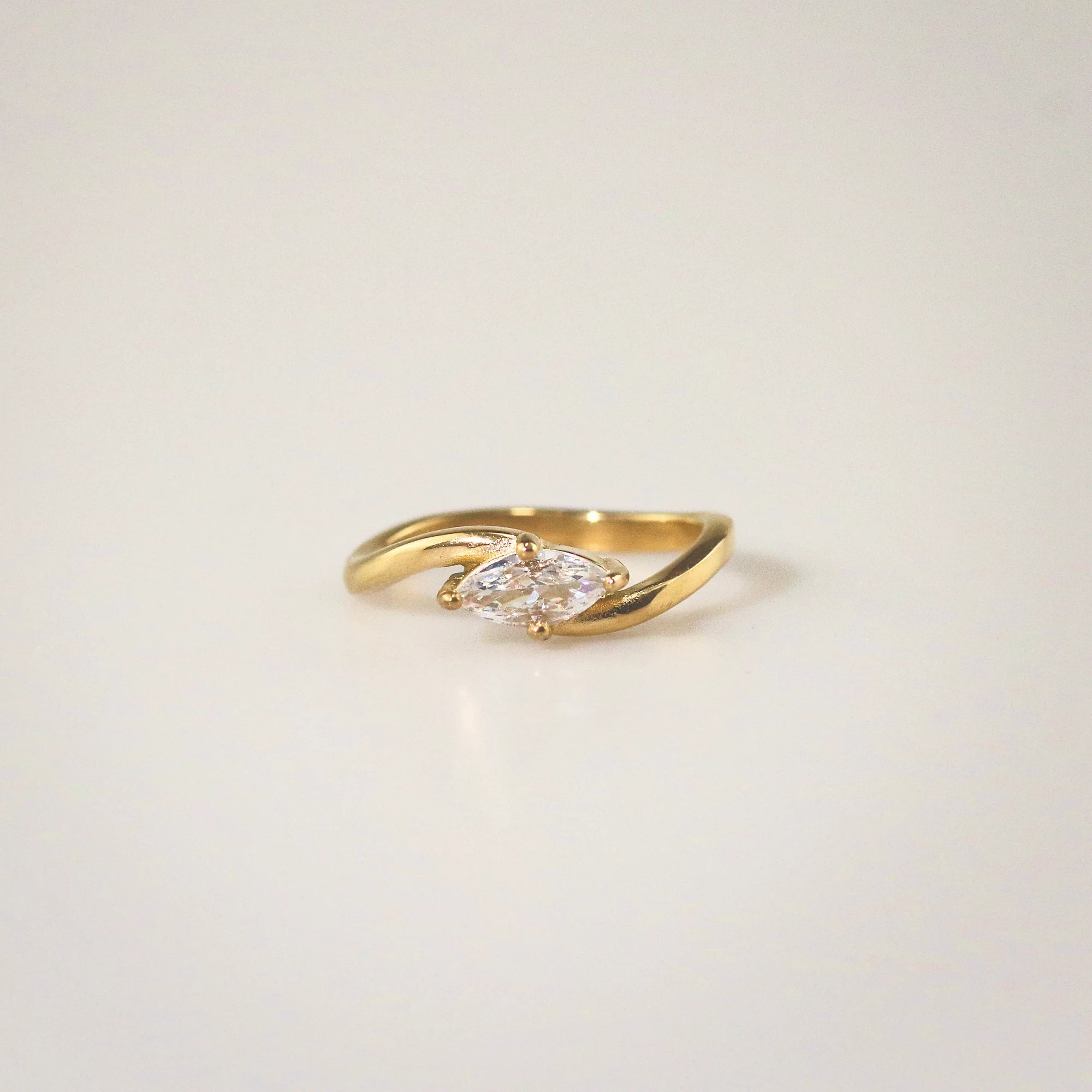 Meideya Jewelry Bypass Marquise Ring
