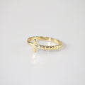 Gold Plated Cross Ring in Stainless Steel