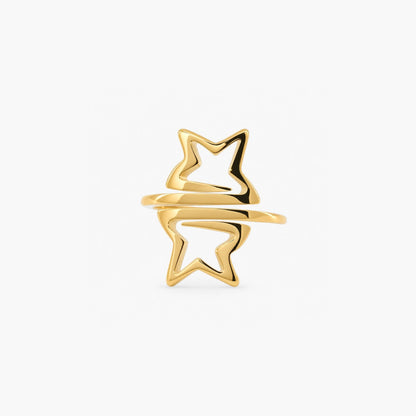 Celestial Star Wrap Ring – Waterproof Gold Stainless Steel