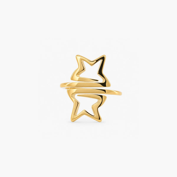 Celestial Star Wrap Ring – Waterproof Gold Stainless Steel