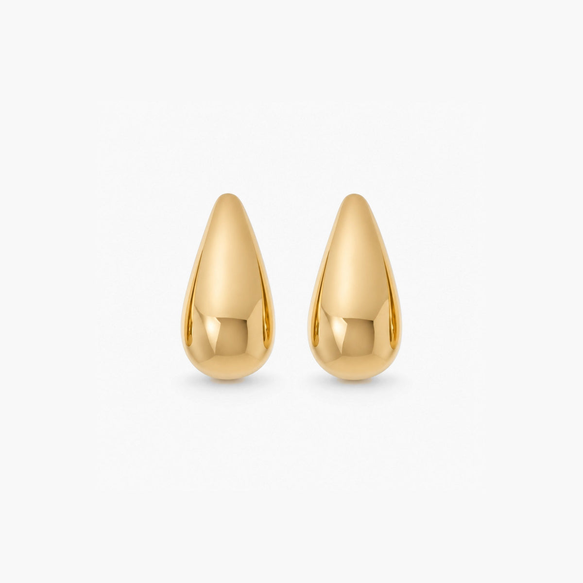 Waterproof 18k Gold Chunky Teardrop Earrings, 18k gold-plated stainless steel