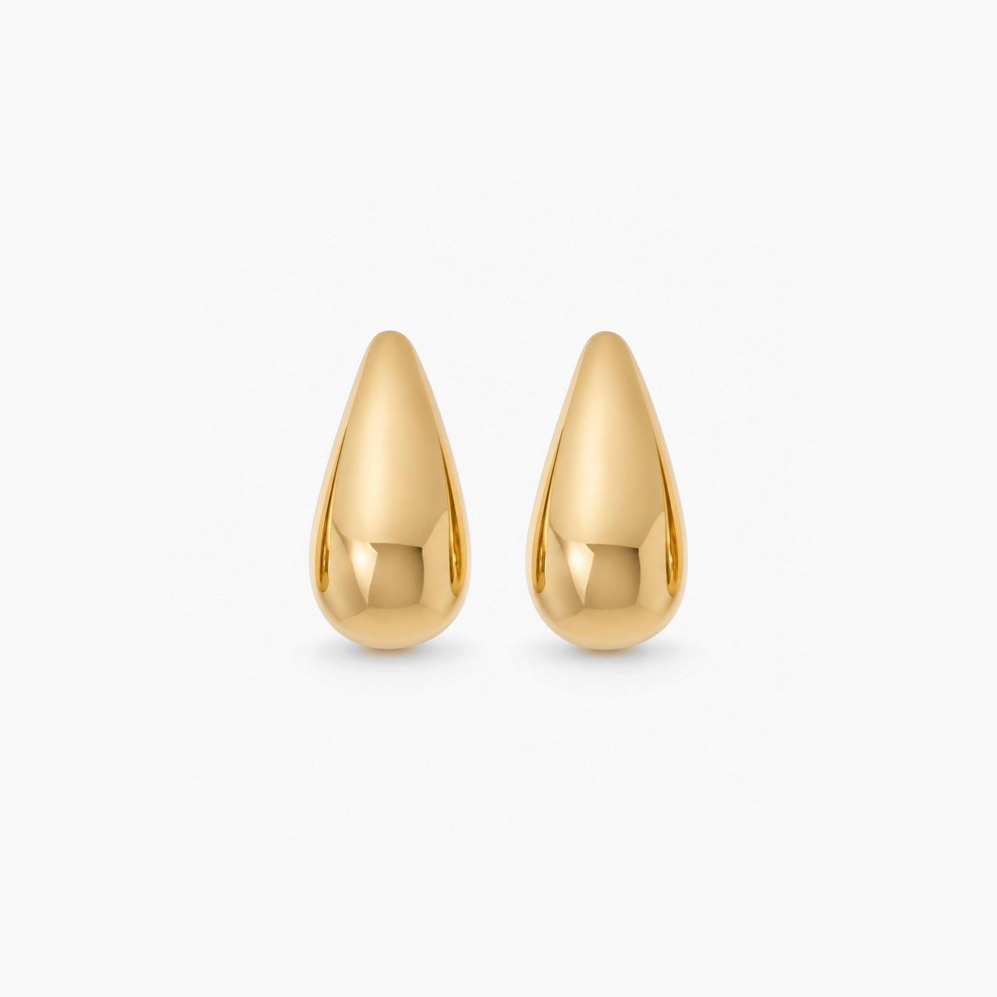 Waterproof 18k Gold Chunky Teardrop Earrings, 18k gold-plated stainless steel