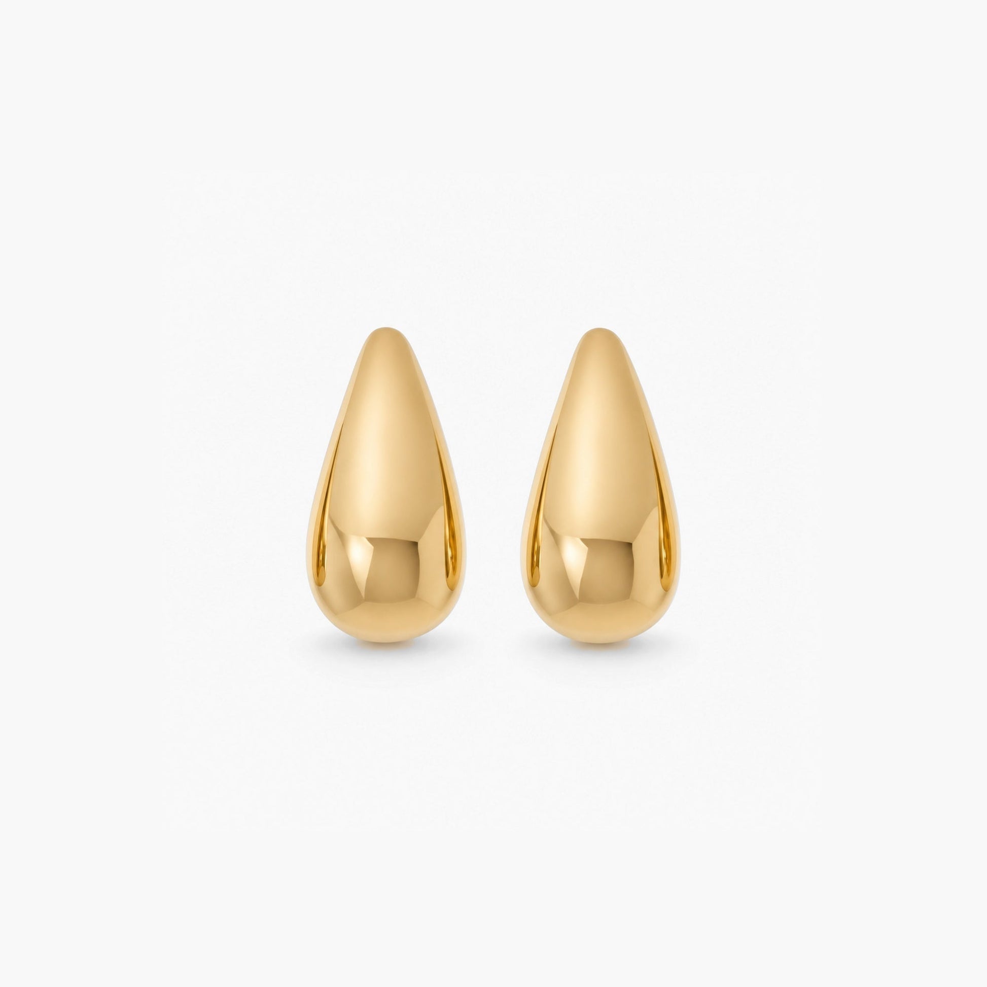 Waterproof 18k Gold Chunky Teardrop Earrings, 18k gold-plated stainless steel