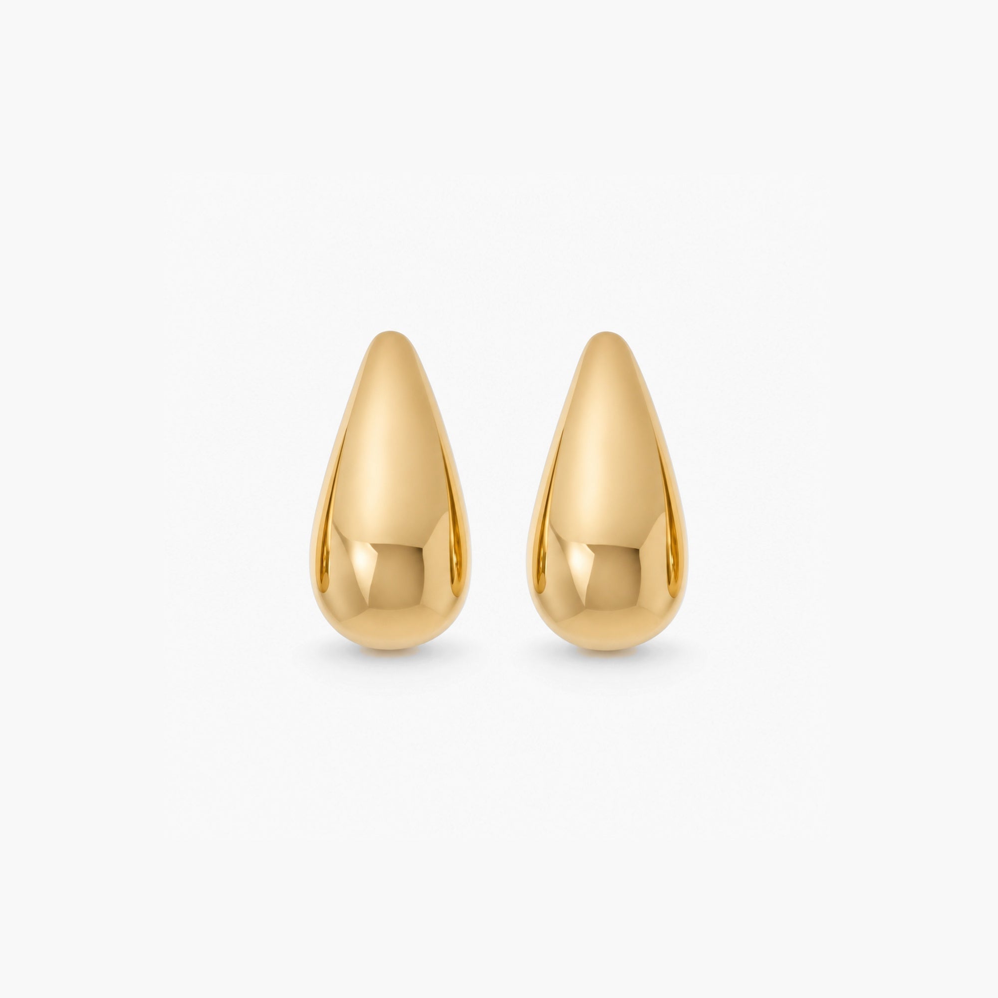 Waterproof 18k Gold Chunky Teardrop Earrings, 18k gold-plated stainless steel