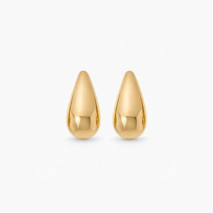 Waterproof 18k Gold Chunky Teardrop Earrings, 18k gold-plated stainless steel