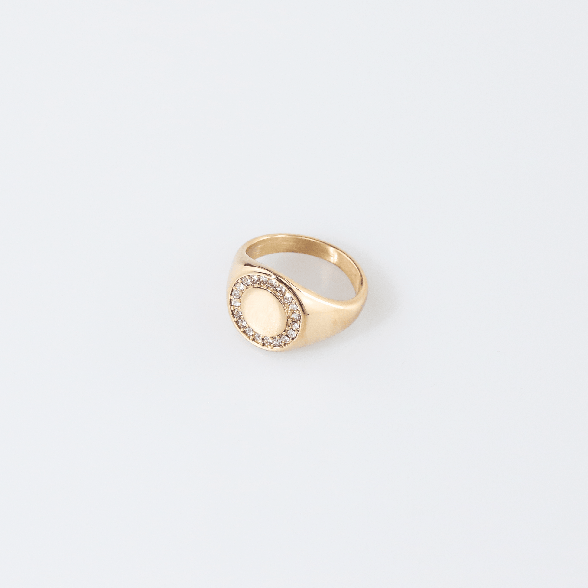 Circle Pave Signet-Ring
