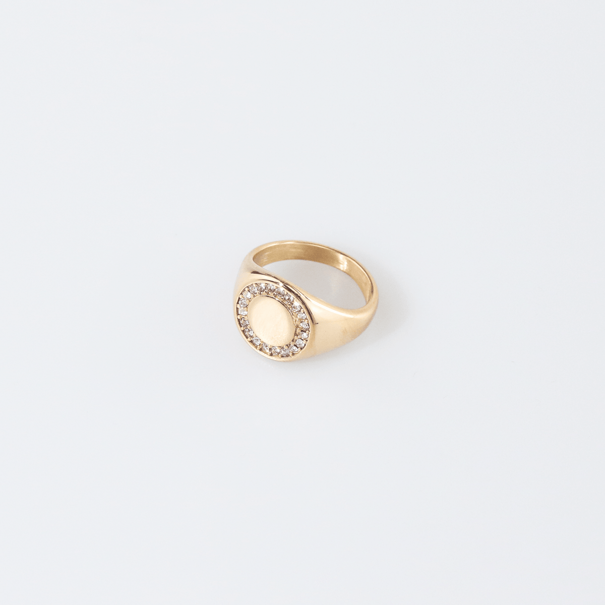 Circle Pave Signet-Ring