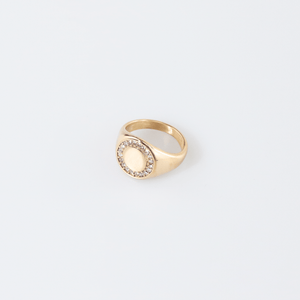 Circle Pave Signet-Ring